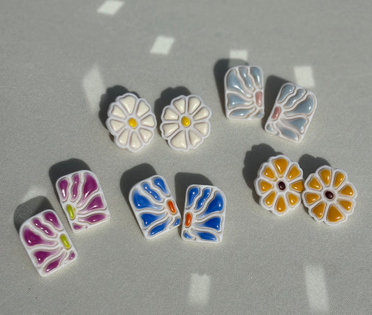 Abstract Floral Studs